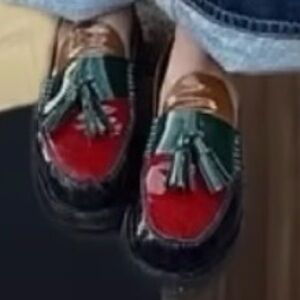 ISO DO NOT BUY- Jeffrey Campbell Red and Green Tassel Loafers